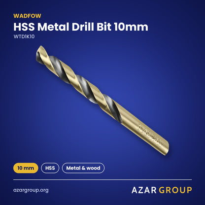 WADFOW WTD1K10 HSS Metal Drill Bit 10mm – 10 mm, HSS, Metal & wood