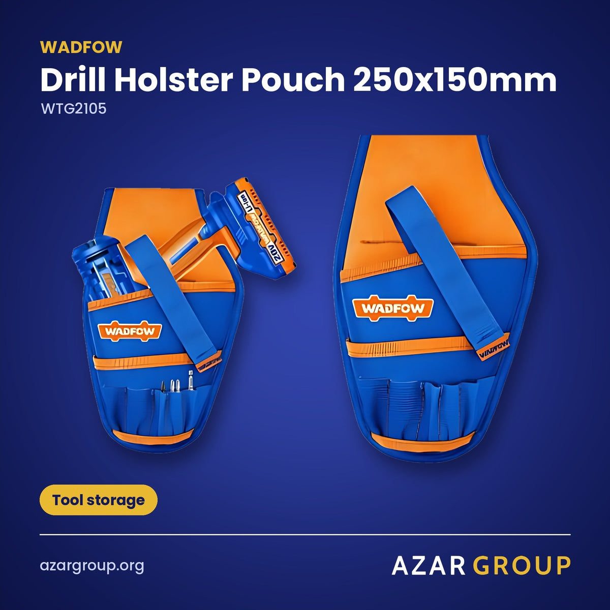 WADFOW WTG2105 Drill Holster Pouch 250x150mm – Tool storage
