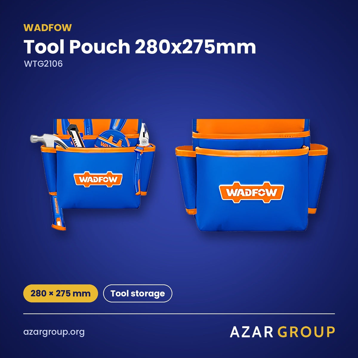 WADFOW WTG2106 Tool Pouch 280x275mm – 280 × 275 mm, Tool storage