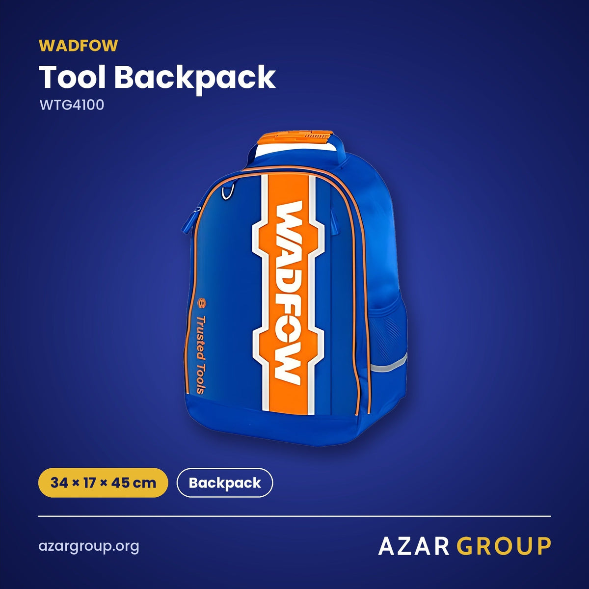 WADFOW WTG4100 Tool Backpack – 34 × 17 × 45 cm, Backpack