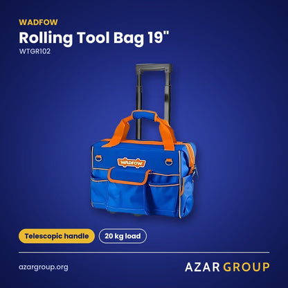 WADFOW WTGR102 Rolling Tool Bag 19" – Telescopic handle, 20 kg load