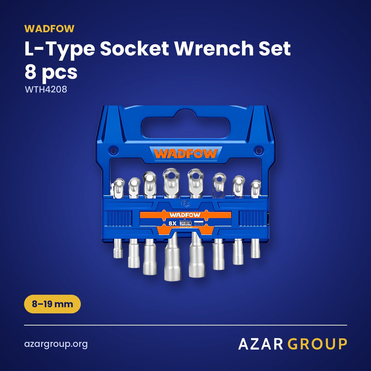 WADFOW WTH4208 L-Type Socket Wrench Set 8 pcs – 8–19 mm