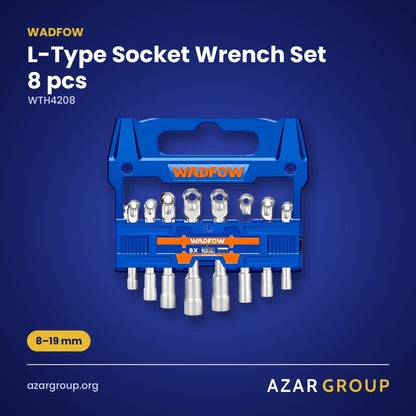 WADFOW WTH4208 L-Type Socket Wrench Set 8 pcs – 8–19 mm