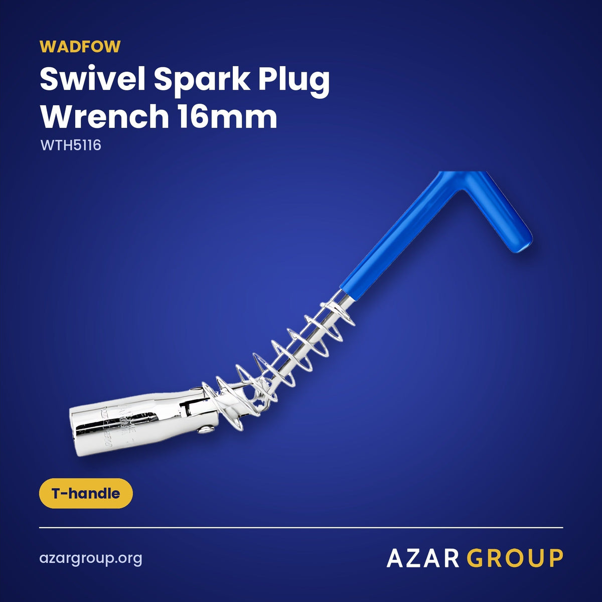WADFOW WTH5116 Swivel Spark Plug Wrench 16mm – T-handle