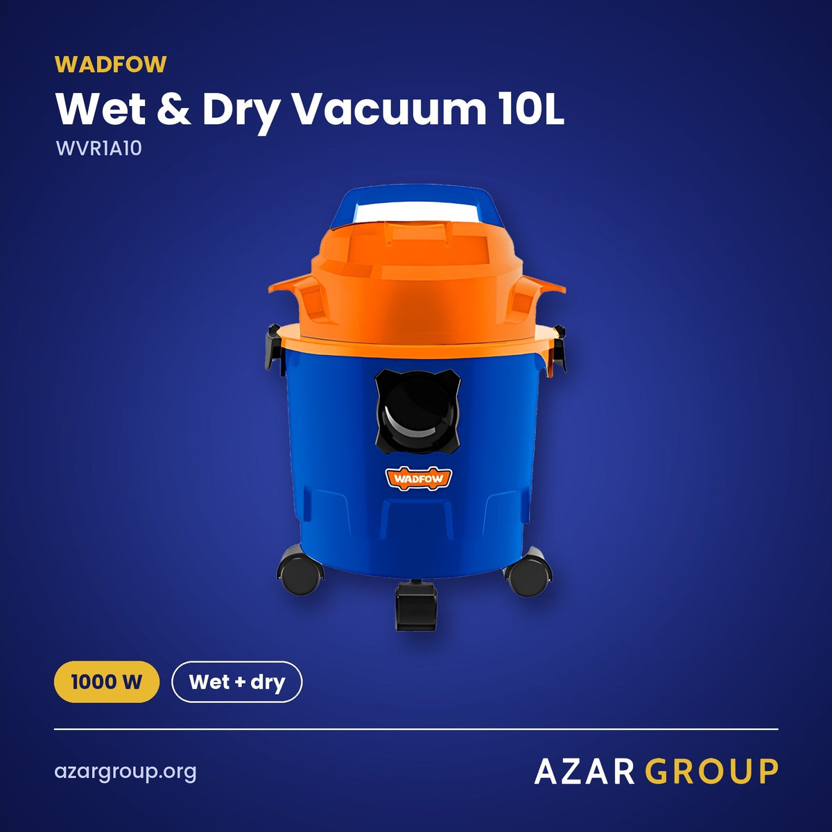 WADFOW WVR1A10 Wet & Dry Vacuum 10L – 1000 W, Wet + dry