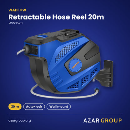 WADFOW WVZ1520 Retractable Hose Reel 20m – 20 m, Auto-lock, Wall mount