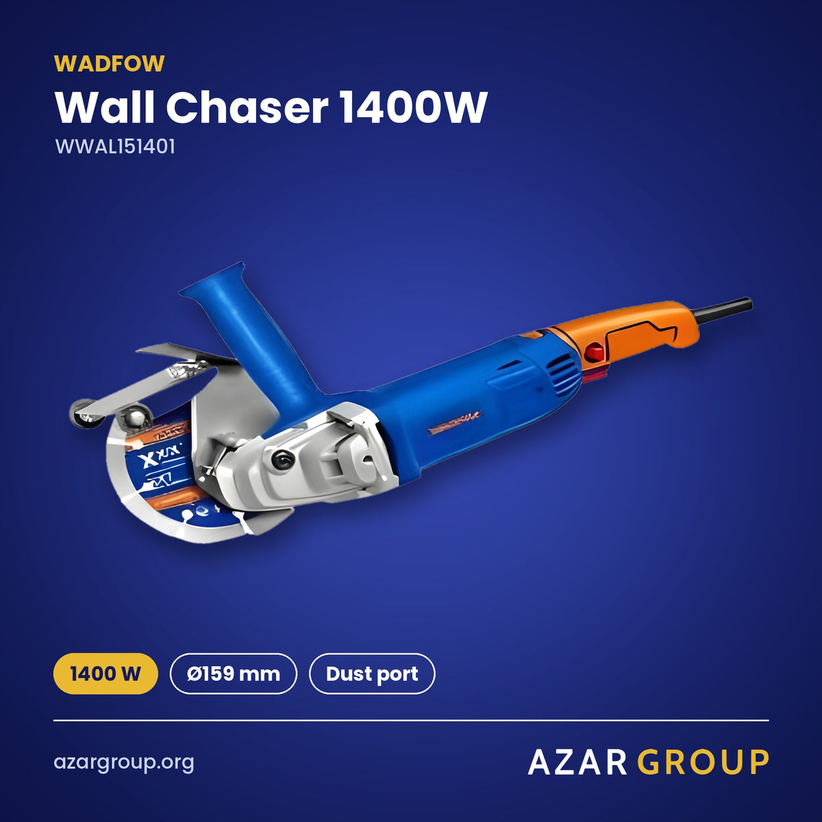 WADFOW WWAL151401 Wall Chaser 1400W – 1400 W, Ø159 mm, Dust port