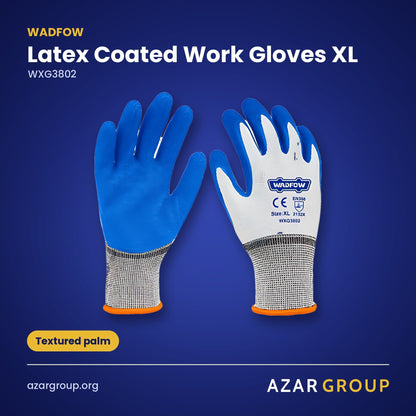 WADFOW WXG3802 Latex Coated Work Gloves XL – Textured palm