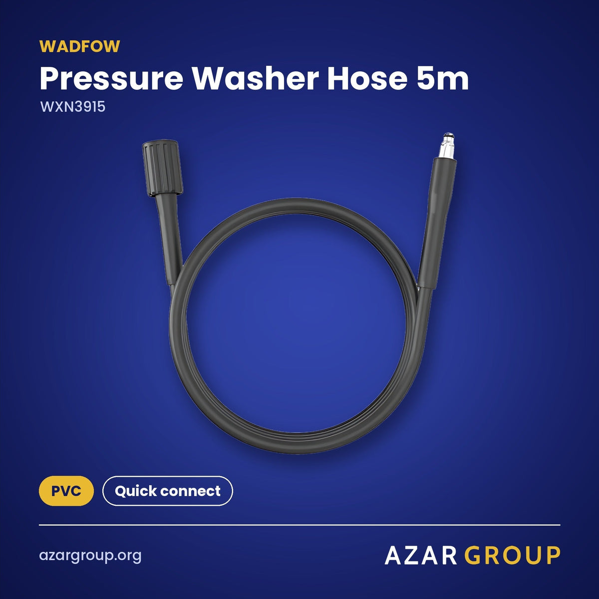 WADFOW WXN3915 Pressure Washer Hose 5m – PVC, Quick connect