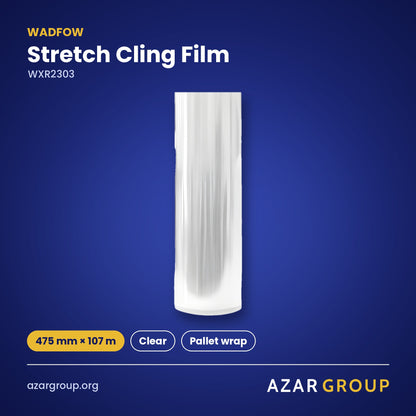 WADFOW WXR2303 Stretch Cling Film – 475 mm × 107 m, Clear, Pallet wrap