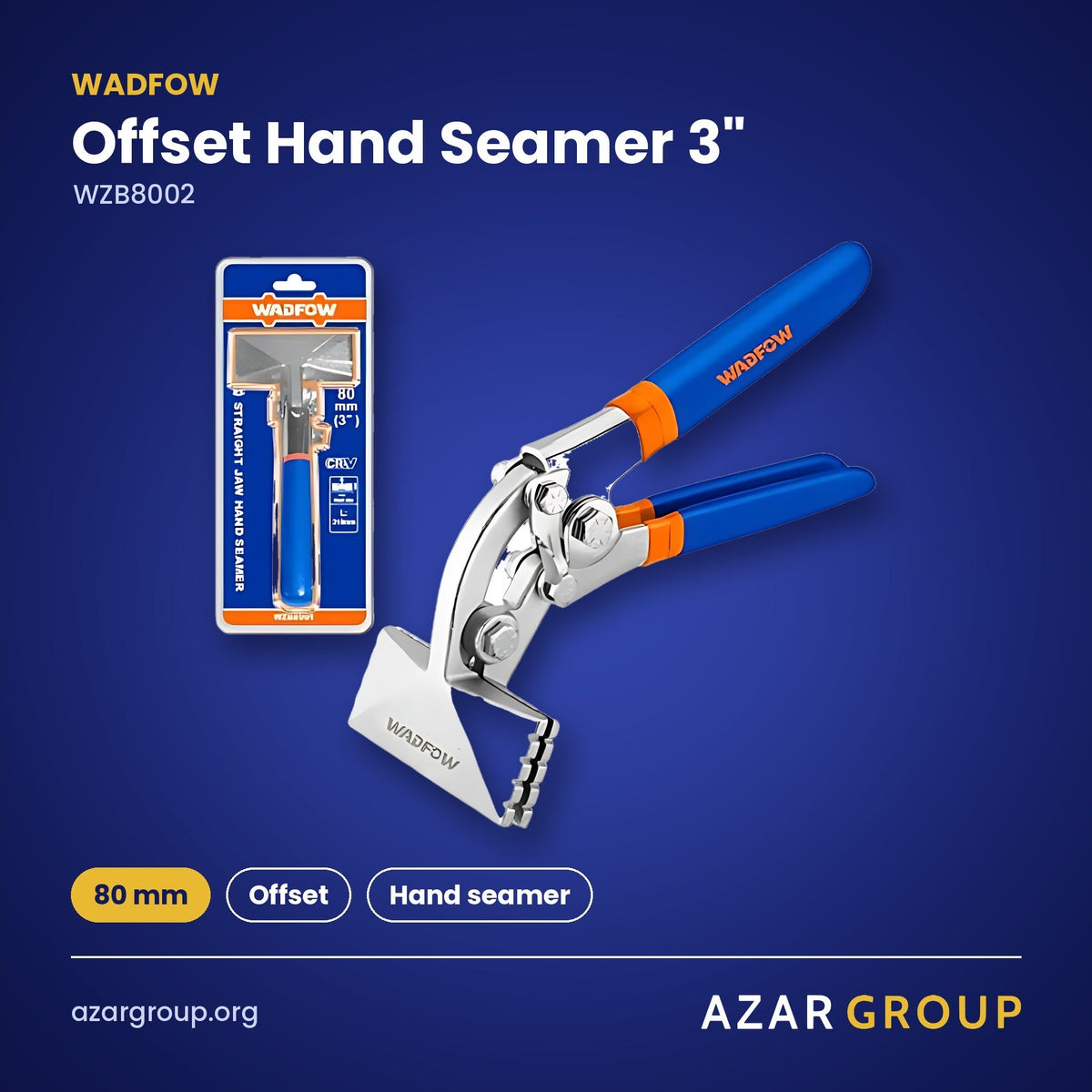 WADFOW WZB8002 Offset Hand Seamer 3" – 80 mm, Offset, Hand seamer