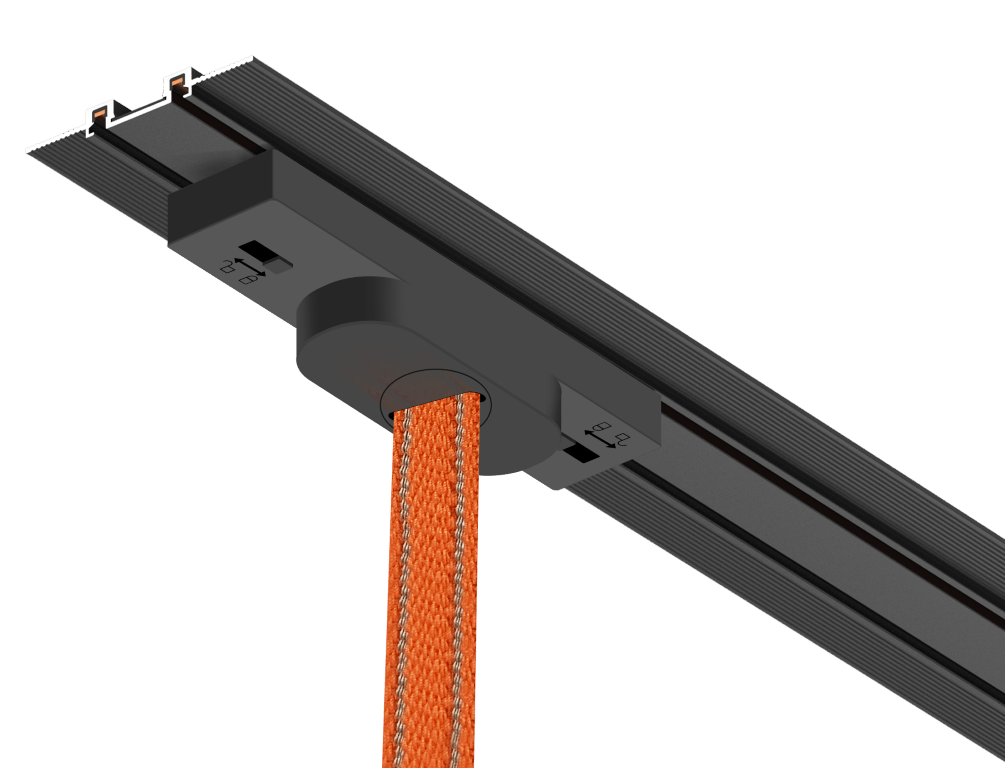 Woven Track Connection Power Box Black L112*W26*H25 - Magnetic Track LED Light - Aura Lighting - Azar Group