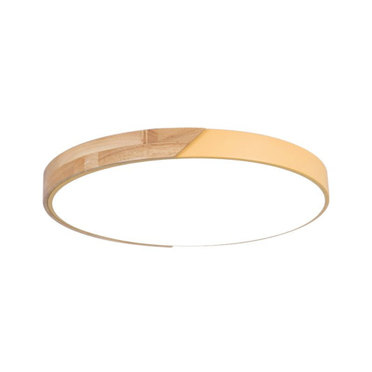 Yellow + Wood Macaron LED 50CM 100W Ceiling Light 4000K - Aura Lighting - Azar Group