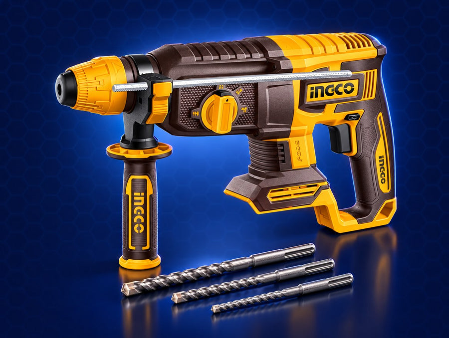 INGCO Cordless Rotary Hammer 20V Brushless 26mm SDS-Plus 2.5J Bare Tool CRHLI20268 | برم وتكسير بطارية مقدح